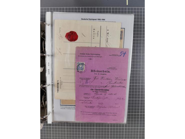 1880, umfangreiche Sammlung mit ca. 190 Briefen, Karten, Paketkarten und Ganzsachen, dabei viele Einzel- und Mehrfachfrankatu