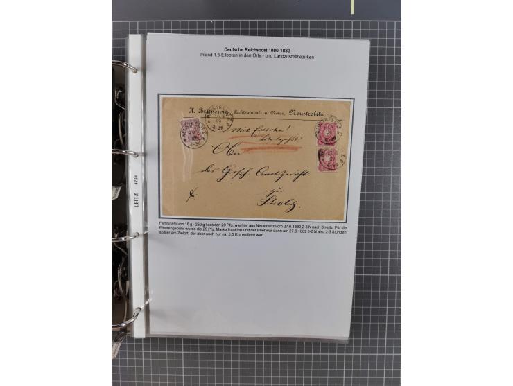 1880, umfangreiche Sammlung mit ca. 190 Briefen, Karten, Paketkarten und Ganzsachen, dabei viele Einzel- und Mehrfachfrankatu