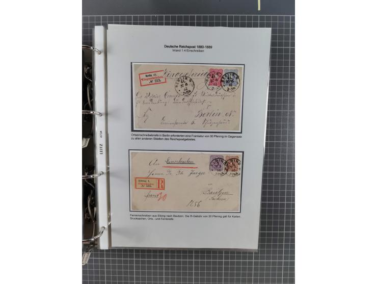 1880, umfangreiche Sammlung mit ca. 190 Briefen, Karten, Paketkarten und Ganzsachen, dabei viele Einzel- und Mehrfachfrankatu