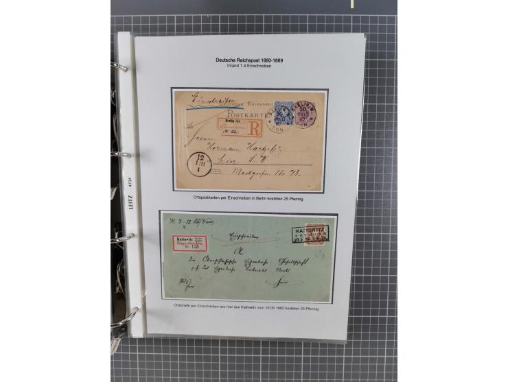 1880, umfangreiche Sammlung mit ca. 190 Briefen, Karten, Paketkarten und Ganzsachen, dabei viele Einzel- und Mehrfachfrankatu