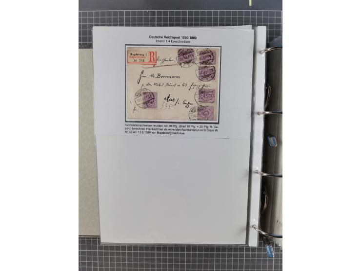 1880, umfangreiche Sammlung mit ca. 190 Briefen, Karten, Paketkarten und Ganzsachen, dabei viele Einzel- und Mehrfachfrankatu