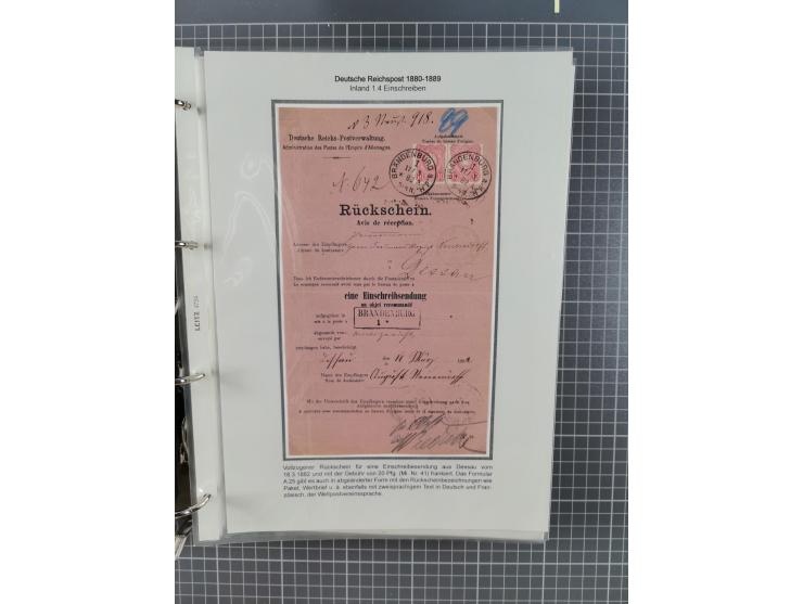 1880, umfangreiche Sammlung mit ca. 190 Briefen, Karten, Paketkarten und Ganzsachen, dabei viele Einzel- und Mehrfachfrankatu
