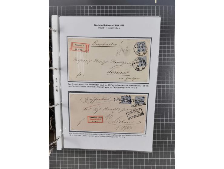 1880, umfangreiche Sammlung mit ca. 190 Briefen, Karten, Paketkarten und Ganzsachen, dabei viele Einzel- und Mehrfachfrankatu