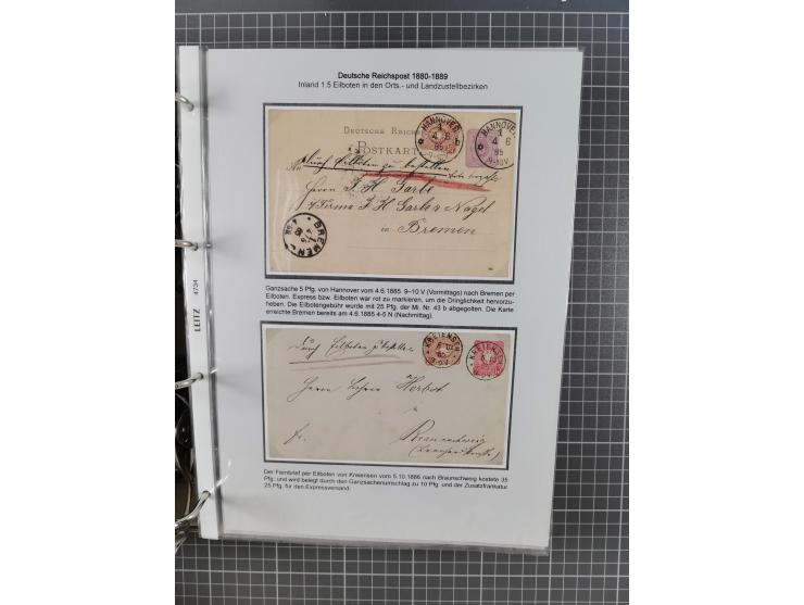 1880, umfangreiche Sammlung mit ca. 190 Briefen, Karten, Paketkarten und Ganzsachen, dabei viele Einzel- und Mehrfachfrankatu