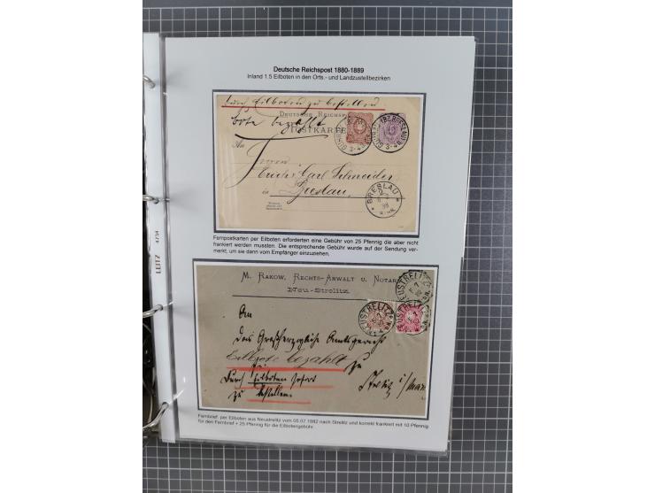 1880, umfangreiche Sammlung mit ca. 190 Briefen, Karten, Paketkarten und Ganzsachen, dabei viele Einzel- und Mehrfachfrankatu