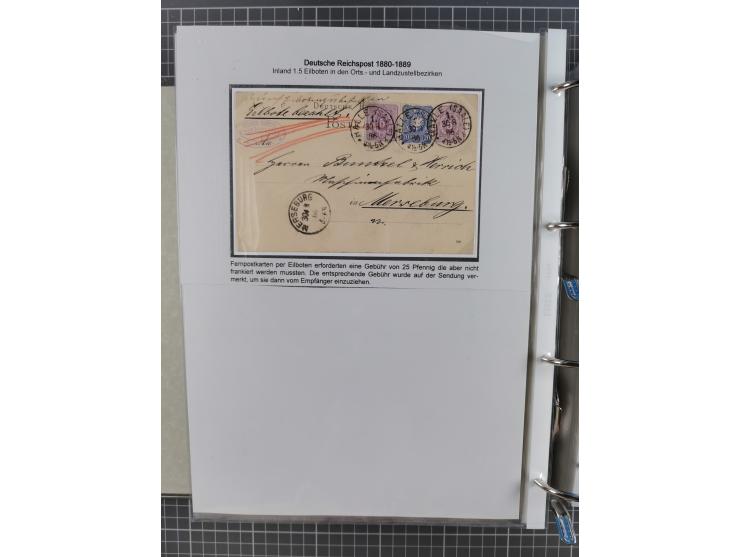 1880, umfangreiche Sammlung mit ca. 190 Briefen, Karten, Paketkarten und Ganzsachen, dabei viele Einzel- und Mehrfachfrankatu