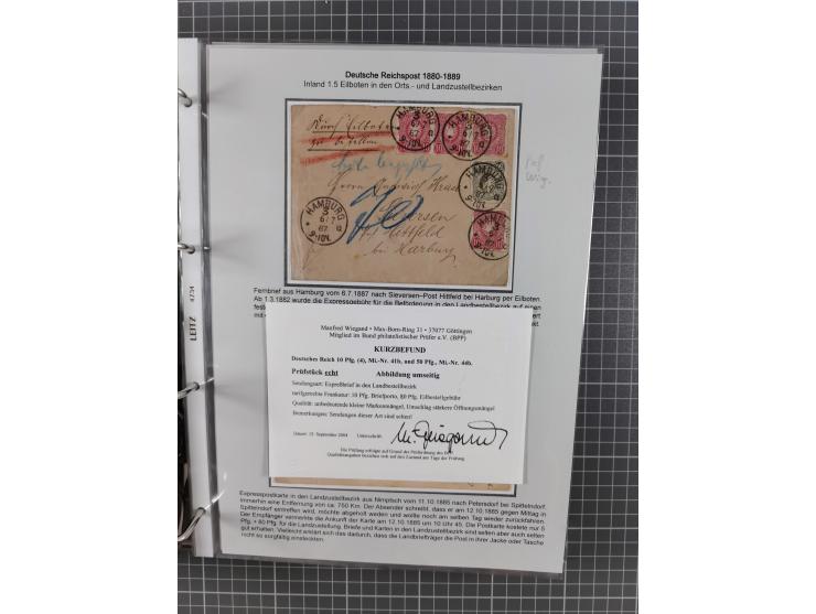 1880, umfangreiche Sammlung mit ca. 190 Briefen, Karten, Paketkarten und Ganzsachen, dabei viele Einzel- und Mehrfachfrankatu