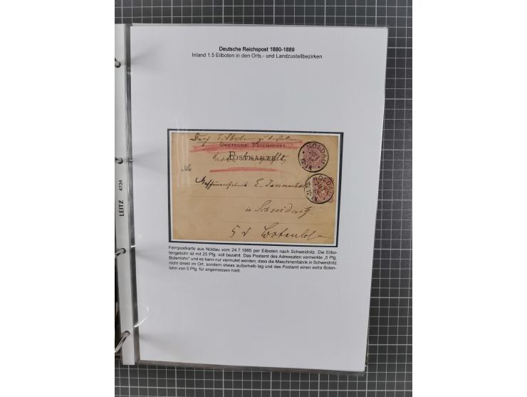 1880, umfangreiche Sammlung mit ca. 190 Briefen, Karten, Paketkarten und Ganzsachen, dabei viele Einzel- und Mehrfachfrankatu