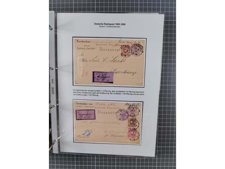 1880, umfangreiche Sammlung mit ca. 190 Briefen, Karten, Paketkarten und Ganzsachen, dabei viele Einzel- und Mehrfachfrankatu