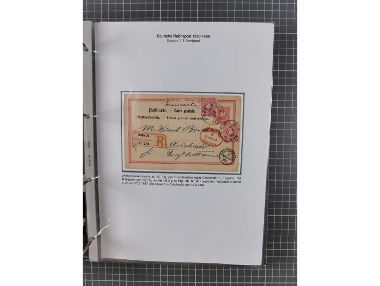 1880, umfangreiche Sammlung mit ca. 190 Briefen, Karten, Paketkarten und Ganzsachen, dabei viele Einzel- und Mehrfachfrankatu
