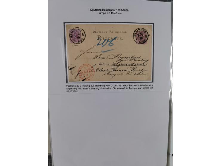 1880, umfangreiche Sammlung mit ca. 190 Briefen, Karten, Paketkarten und Ganzsachen, dabei viele Einzel- und Mehrfachfrankatu