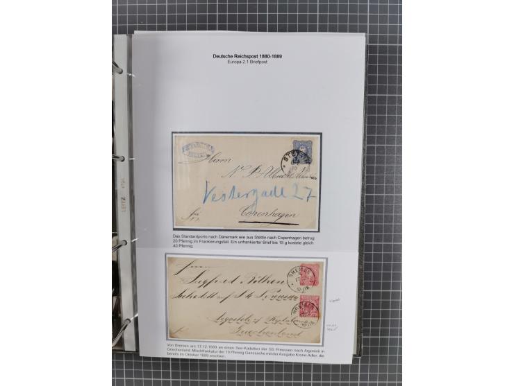 1880, umfangreiche Sammlung mit ca. 190 Briefen, Karten, Paketkarten und Ganzsachen, dabei viele Einzel- und Mehrfachfrankatu