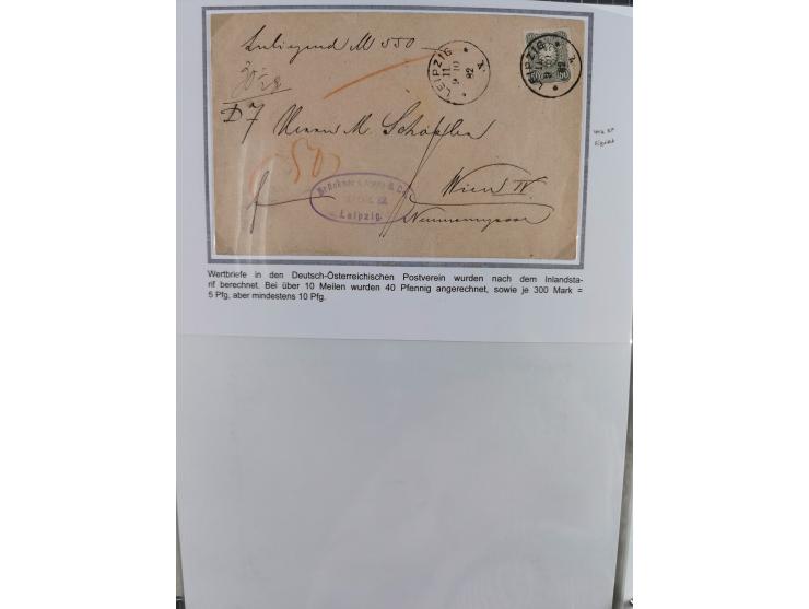 1880, umfangreiche Sammlung mit ca. 190 Briefen, Karten, Paketkarten und Ganzsachen, dabei viele Einzel- und Mehrfachfrankatu