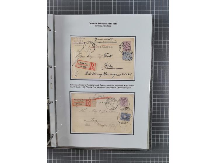 1880, umfangreiche Sammlung mit ca. 190 Briefen, Karten, Paketkarten und Ganzsachen, dabei viele Einzel- und Mehrfachfrankatu