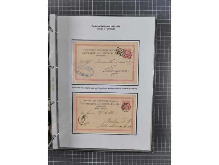 1880, umfangreiche Sammlung mit ca. 190 Briefen, Karten, Paketkarten und Ganzsachen, dabei viele Einzel- und Mehrfachfrankatu