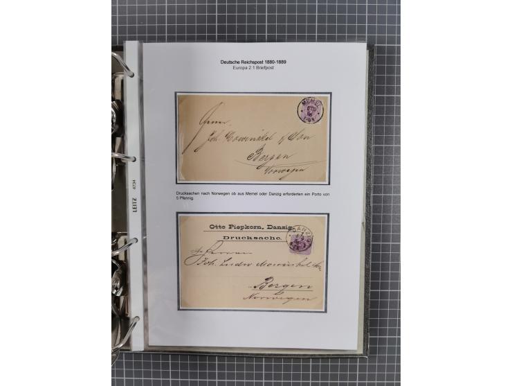 1880, umfangreiche Sammlung mit ca. 190 Briefen, Karten, Paketkarten und Ganzsachen, dabei viele Einzel- und Mehrfachfrankatu