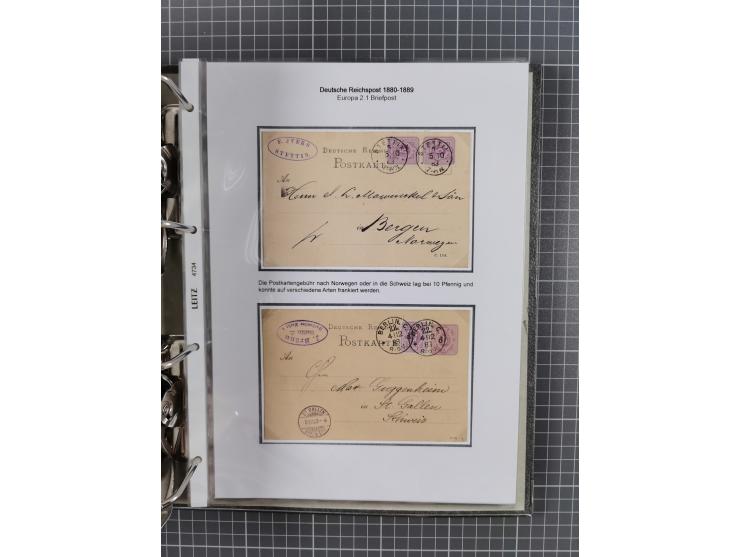 1880, umfangreiche Sammlung mit ca. 190 Briefen, Karten, Paketkarten und Ganzsachen, dabei viele Einzel- und Mehrfachfrankatu