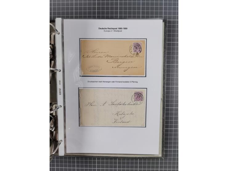 1880, umfangreiche Sammlung mit ca. 190 Briefen, Karten, Paketkarten und Ganzsachen, dabei viele Einzel- und Mehrfachfrankatu