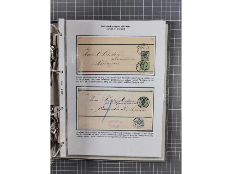 1880, umfangreiche Sammlung mit ca. 190 Briefen, Karten, Paketkarten und Ganzsachen, dabei viele Einzel- und Mehrfachfrankatu