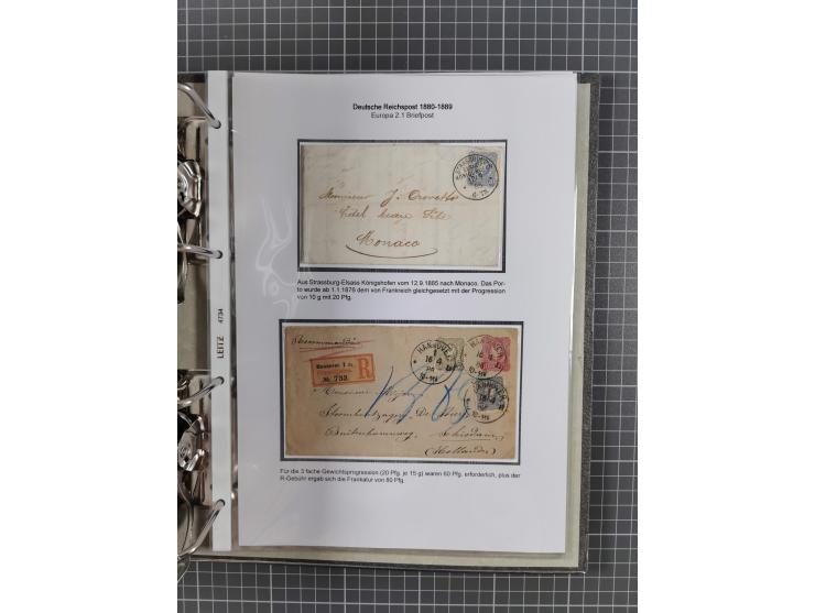 1880, umfangreiche Sammlung mit ca. 190 Briefen, Karten, Paketkarten und Ganzsachen, dabei viele Einzel- und Mehrfachfrankatu