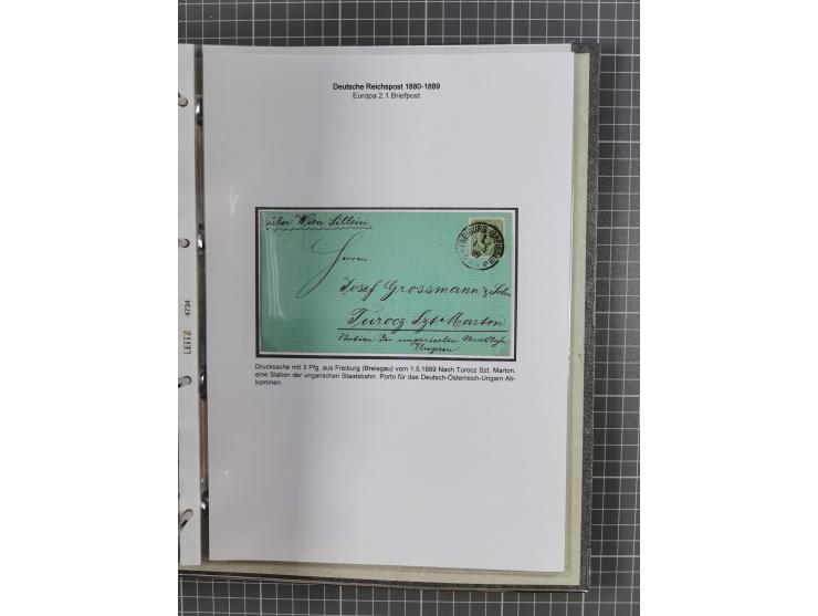 1880, umfangreiche Sammlung mit ca. 190 Briefen, Karten, Paketkarten und Ganzsachen, dabei viele Einzel- und Mehrfachfrankatu