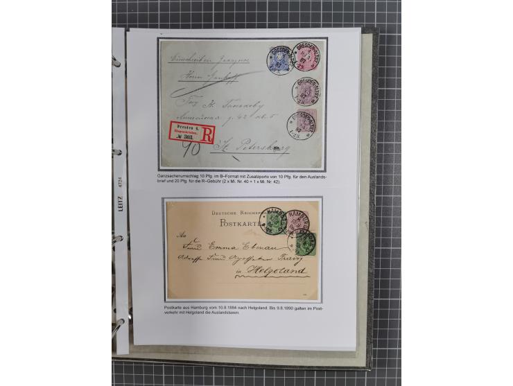 1880, umfangreiche Sammlung mit ca. 190 Briefen, Karten, Paketkarten und Ganzsachen, dabei viele Einzel- und Mehrfachfrankatu