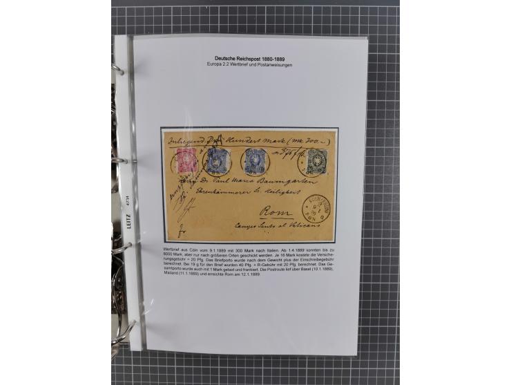 1880, umfangreiche Sammlung mit ca. 190 Briefen, Karten, Paketkarten und Ganzsachen, dabei viele Einzel- und Mehrfachfrankatu