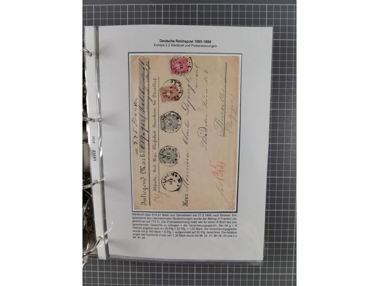 1880, umfangreiche Sammlung mit ca. 190 Briefen, Karten, Paketkarten und Ganzsachen, dabei viele Einzel- und Mehrfachfrankatu