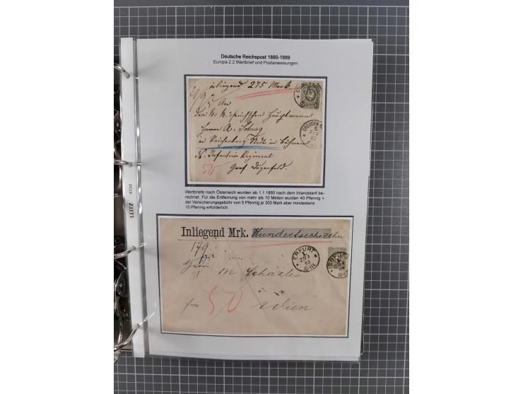 1880, umfangreiche Sammlung mit ca. 190 Briefen, Karten, Paketkarten und Ganzsachen, dabei viele Einzel- und Mehrfachfrankatu