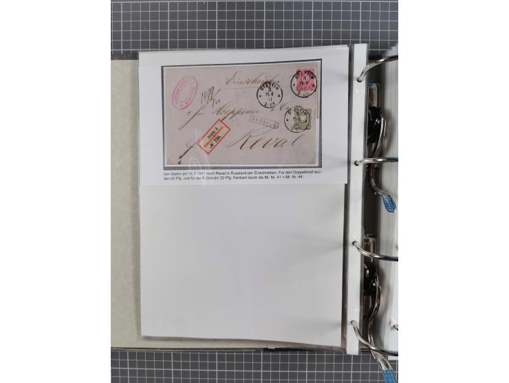 1880, umfangreiche Sammlung mit ca. 190 Briefen, Karten, Paketkarten und Ganzsachen, dabei viele Einzel- und Mehrfachfrankatu