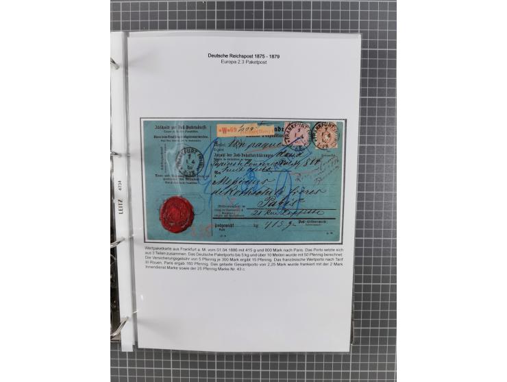 1880, umfangreiche Sammlung mit ca. 190 Briefen, Karten, Paketkarten und Ganzsachen, dabei viele Einzel- und Mehrfachfrankatu