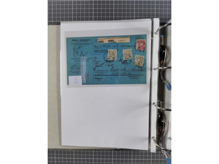 1880, umfangreiche Sammlung mit ca. 190 Briefen, Karten, Paketkarten und Ganzsachen, dabei viele Einzel- und Mehrfachfrankatu