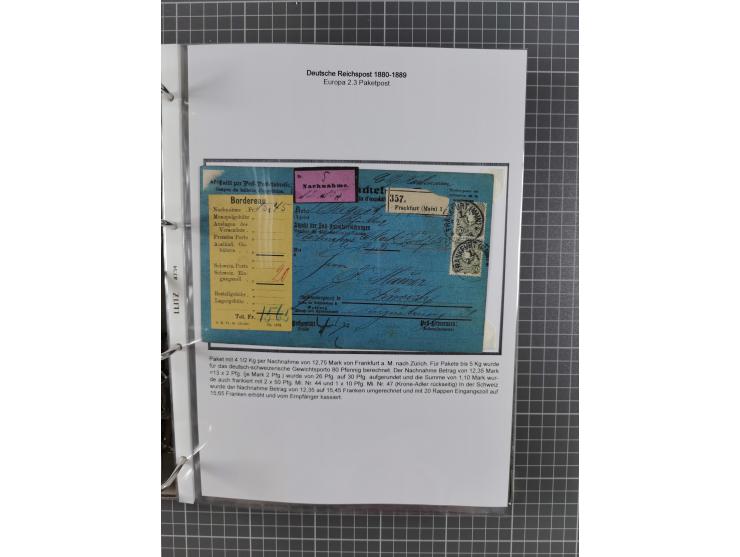 1880, umfangreiche Sammlung mit ca. 190 Briefen, Karten, Paketkarten und Ganzsachen, dabei viele Einzel- und Mehrfachfrankatu