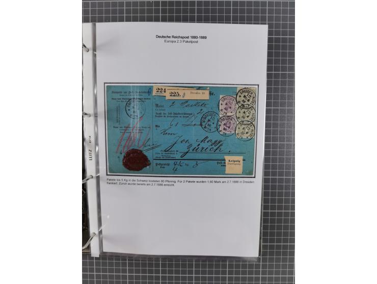 1880, umfangreiche Sammlung mit ca. 190 Briefen, Karten, Paketkarten und Ganzsachen, dabei viele Einzel- und Mehrfachfrankatu