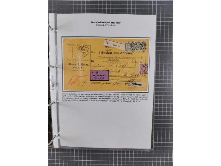 1880, umfangreiche Sammlung mit ca. 190 Briefen, Karten, Paketkarten und Ganzsachen, dabei viele Einzel- und Mehrfachfrankatu