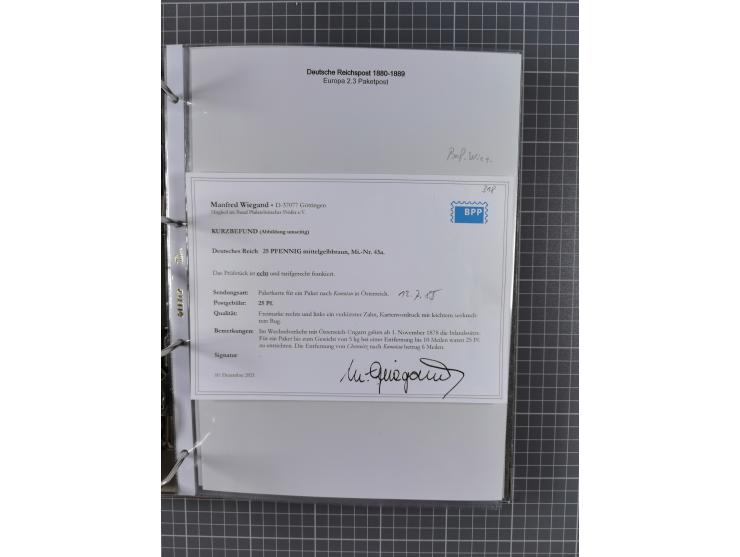 1880, umfangreiche Sammlung mit ca. 190 Briefen, Karten, Paketkarten und Ganzsachen, dabei viele Einzel- und Mehrfachfrankatu