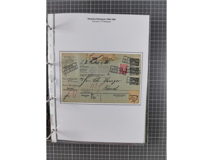 1880, umfangreiche Sammlung mit ca. 190 Briefen, Karten, Paketkarten und Ganzsachen, dabei viele Einzel- und Mehrfachfrankatu