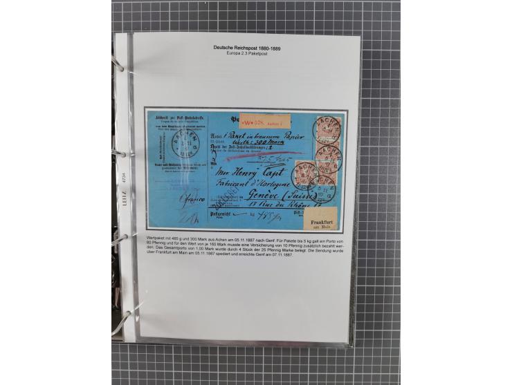 1880, umfangreiche Sammlung mit ca. 190 Briefen, Karten, Paketkarten und Ganzsachen, dabei viele Einzel- und Mehrfachfrankatu