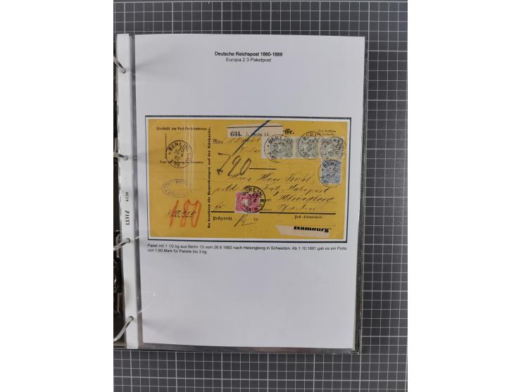 1880, umfangreiche Sammlung mit ca. 190 Briefen, Karten, Paketkarten und Ganzsachen, dabei viele Einzel- und Mehrfachfrankatu