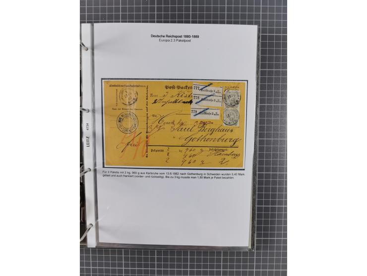 1880, umfangreiche Sammlung mit ca. 190 Briefen, Karten, Paketkarten und Ganzsachen, dabei viele Einzel- und Mehrfachfrankatu