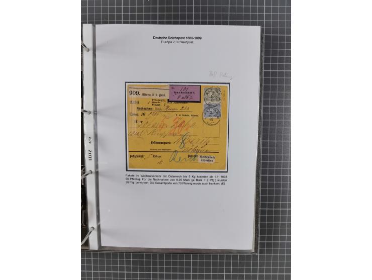 1880, umfangreiche Sammlung mit ca. 190 Briefen, Karten, Paketkarten und Ganzsachen, dabei viele Einzel- und Mehrfachfrankatu