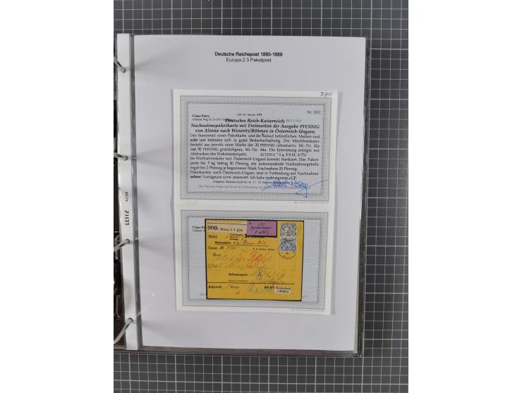 1880, umfangreiche Sammlung mit ca. 190 Briefen, Karten, Paketkarten und Ganzsachen, dabei viele Einzel- und Mehrfachfrankatu