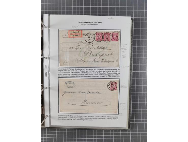1880, umfangreiche Sammlung mit ca. 190 Briefen, Karten, Paketkarten und Ganzsachen, dabei viele Einzel- und Mehrfachfrankatu