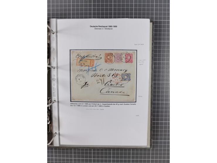 1880, umfangreiche Sammlung mit ca. 190 Briefen, Karten, Paketkarten und Ganzsachen, dabei viele Einzel- und Mehrfachfrankatu
