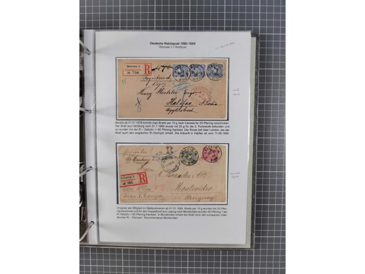 1880, umfangreiche Sammlung mit ca. 190 Briefen, Karten, Paketkarten und Ganzsachen, dabei viele Einzel- und Mehrfachfrankatu