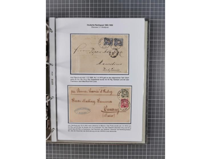 1880, umfangreiche Sammlung mit ca. 190 Briefen, Karten, Paketkarten und Ganzsachen, dabei viele Einzel- und Mehrfachfrankatu