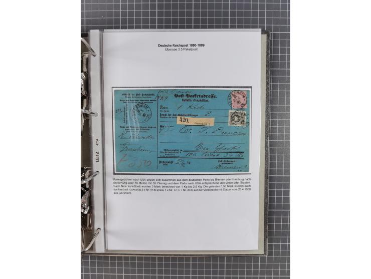 1880, umfangreiche Sammlung mit ca. 190 Briefen, Karten, Paketkarten und Ganzsachen, dabei viele Einzel- und Mehrfachfrankatu