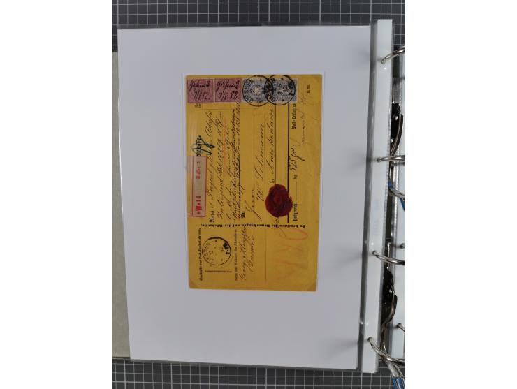 1880, umfangreiche Sammlung mit ca. 190 Briefen, Karten, Paketkarten und Ganzsachen, dabei viele Einzel- und Mehrfachfrankatu