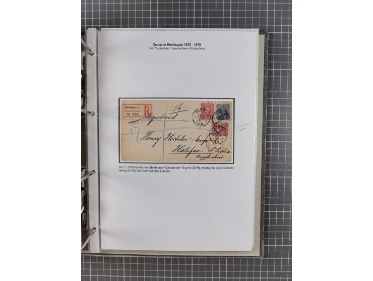 1880, umfangreiche Sammlung mit ca. 190 Briefen, Karten, Paketkarten und Ganzsachen, dabei viele Einzel- und Mehrfachfrankatu