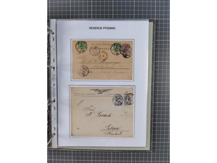 1880, umfangreiche Sammlung mit ca. 190 Briefen, Karten, Paketkarten und Ganzsachen, dabei viele Einzel- und Mehrfachfrankatu